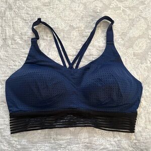 Victoria's Secret Navy Strappy Bra with Velvet Detail